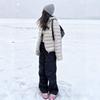 White Duck Down New Light and Thin Ribs Down Jacket Women's Short Thickened Sports Hooded Small Jacket