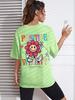 Positive Vitality Sunflower Printed Female Tshirt Harajuku T-Shirts Breathable Short Sleeve Hip Hop Fashion Street Tops Women