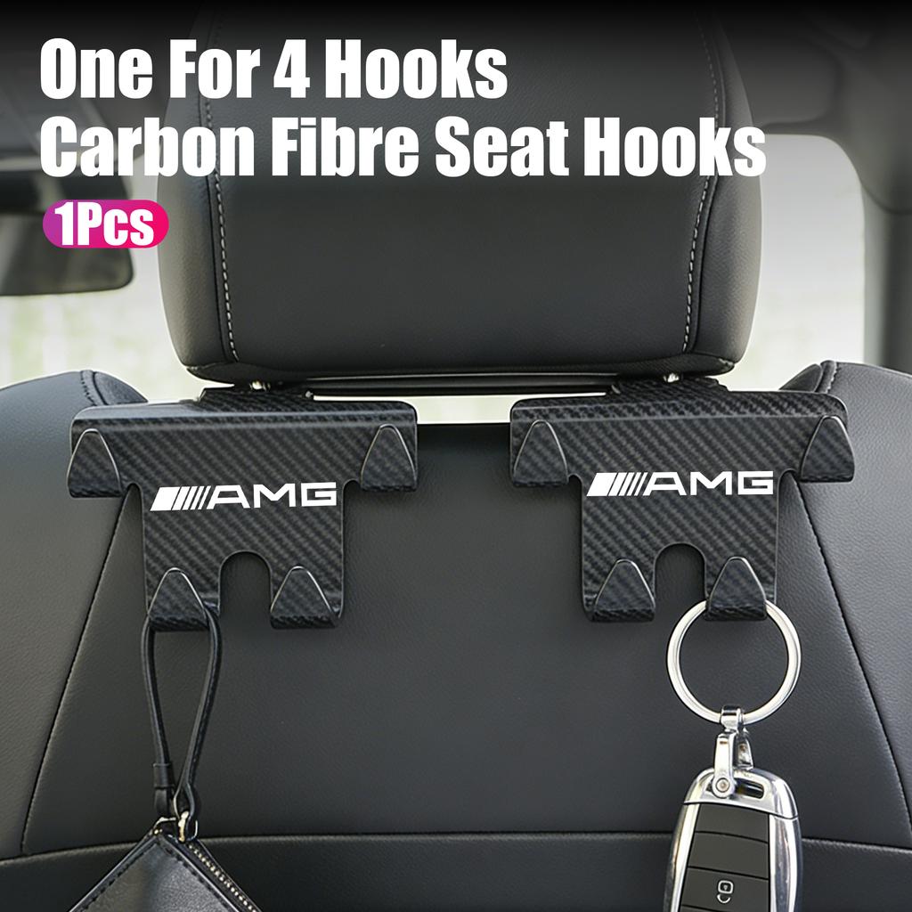 IXEA6 Double Head Hooks Car Seat Back Storage Hook For Mercedes Benz AMG W205 W204 W206 W213 W212 W211 W222 W221 W177 W176 X253 X254 W