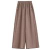 Casual Black Wide Leg Pants for Women Summer Clothes Plus Size High Waist Woman Trousers