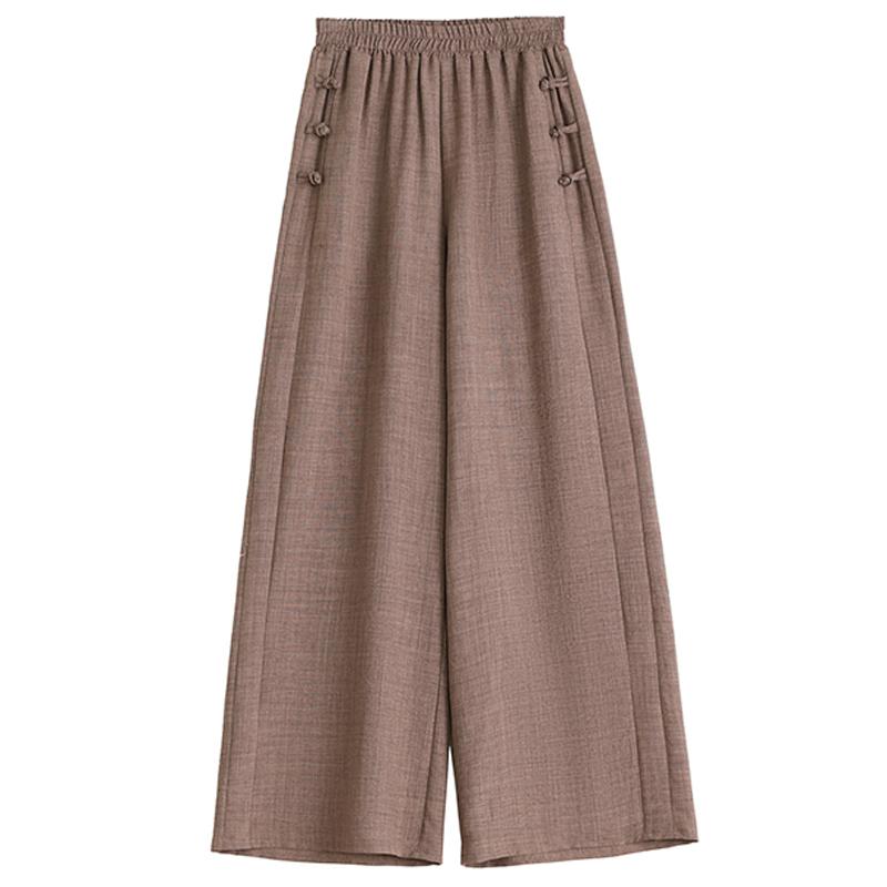 Casual Black Wide Leg Pants for Women Summer Clothes Plus Size High Waist Woman Trousers