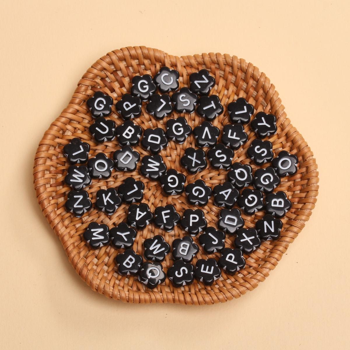 

50 шт. 9 мм цветочные модные акриловые разноцветные бусины с буквами для изготовления ювелирных изделий своими руками брелок браслет ожерелье ручной работы бисерные аксессуары