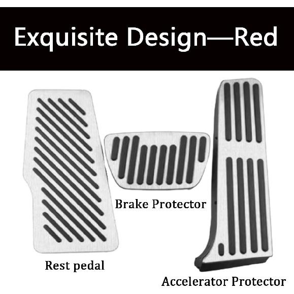 3Pcs Aluminum Alloy Pedal Cover for Toyota Camry 2018     No Drilling Aluminum Brake and Accelerator Pedal Covers,Silver