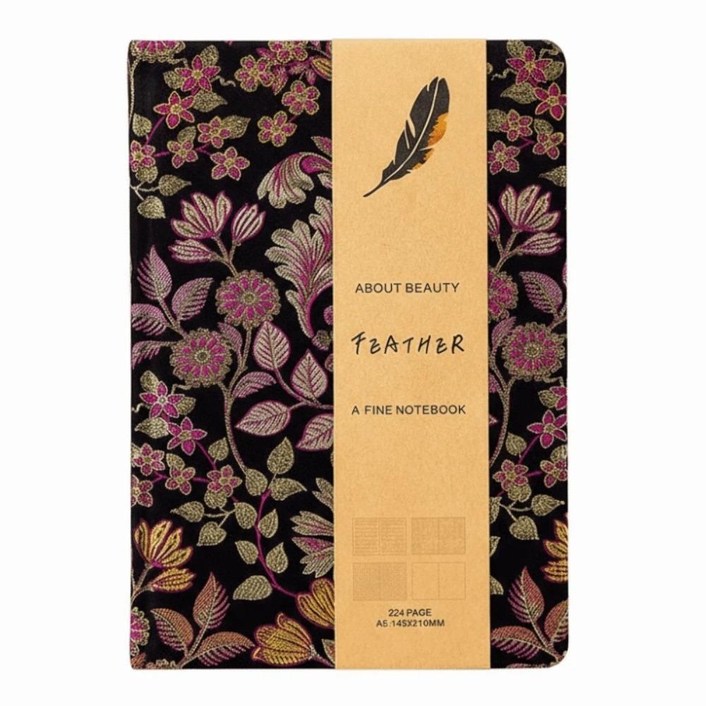 A5 Butterfly Journal Book Pattern Schedule Notepad Diary Notepad Embroidered Flower Notebook  Women фиолетовый