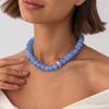 KunJoe 14 Colors Bohemian Trendy Casual Dopamine Resin Bead Necklace Charm Chunky Jewelry Suitable for Women Daily Vacation Wear