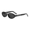Dior Ochelari de soare ovali cu logo literă Ochelari de soare unisex Negru DIORPACIFIC-R1F-10A0