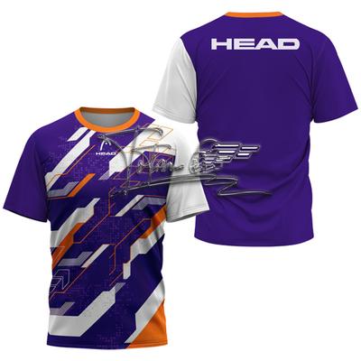 Ropa de Cabeza Verano Transpirable Camiseta de Hombre Outdoor Bádminton Tenis de Mesa Jersey Cuello Redondo Manga Corta Top Holgado