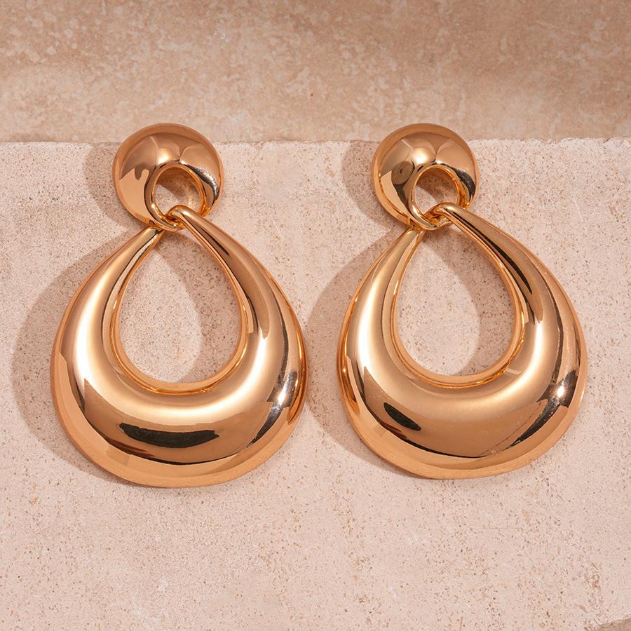 Hollow Geometric Drop-shaped Earrings Exaggerated Heavy Industry High-end Earrings for Women