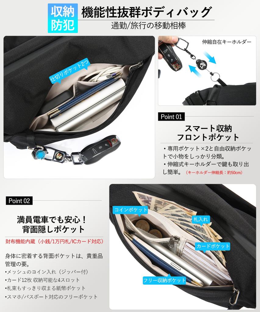 Sollman Large Capacity Waterproof Shoulder Crossbody Multifunctional for Outdoor Activities and International Black Men's Bag/Body Bag, Bag, Travel,