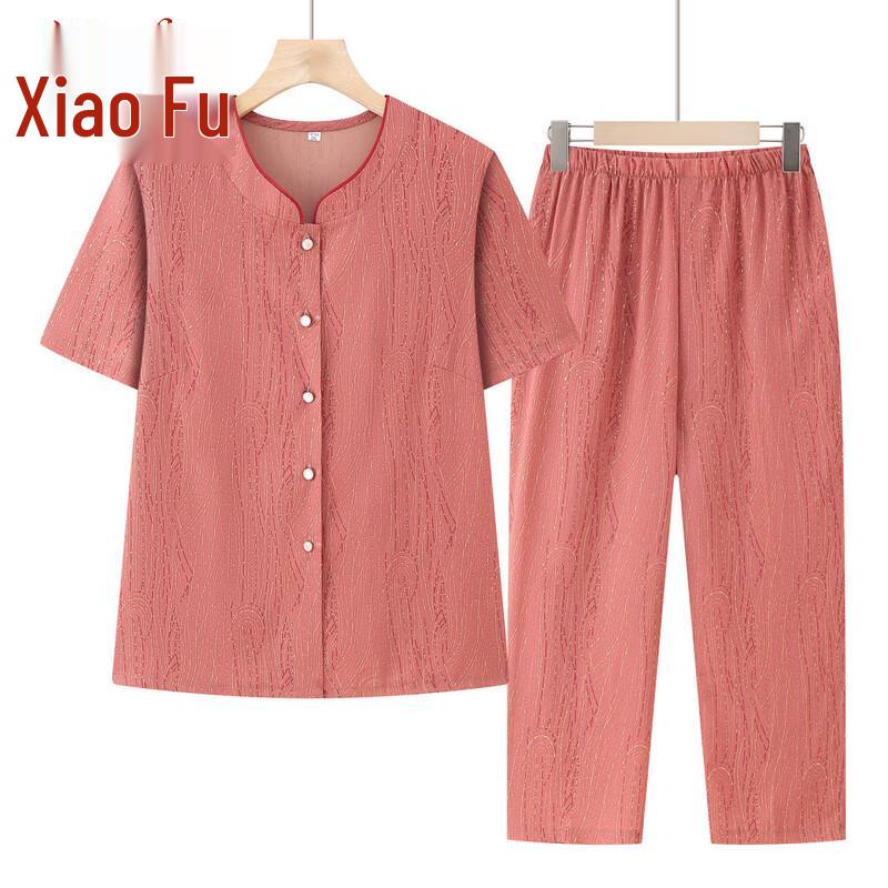 Elderly Women's Casual Summer Two-Piece Set