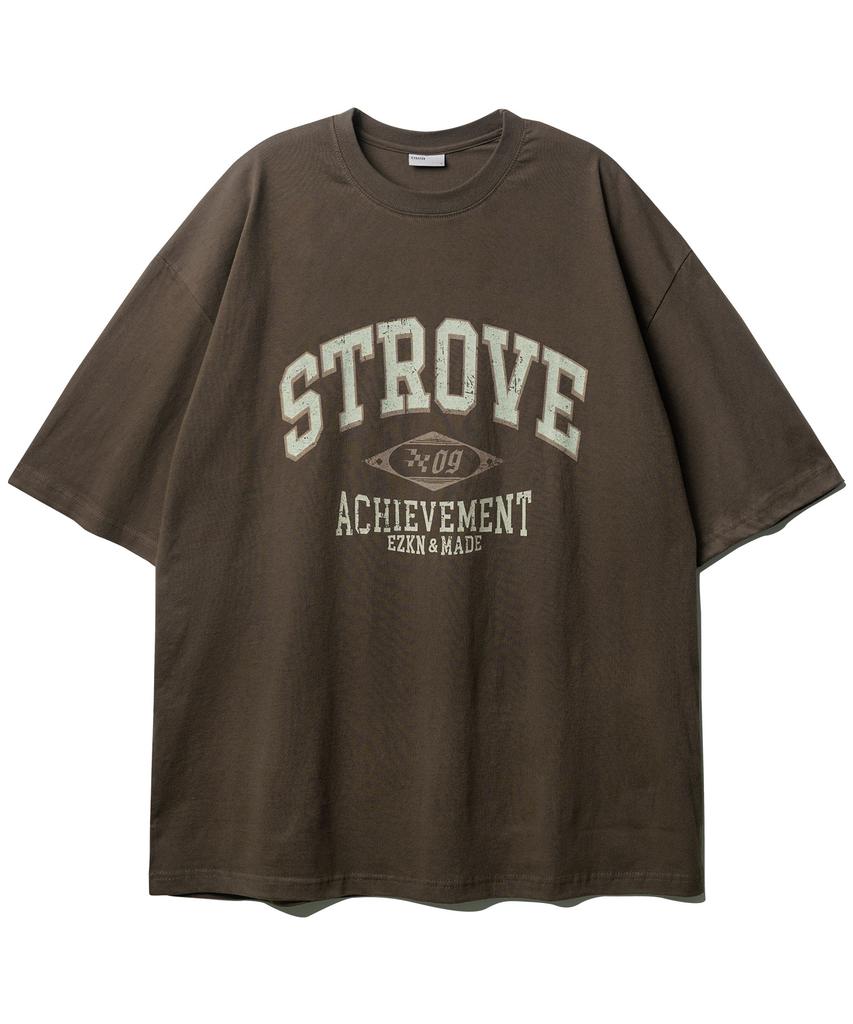 EZKATON Strobe Short Sleeve T-Shirt Brown Kmst6774