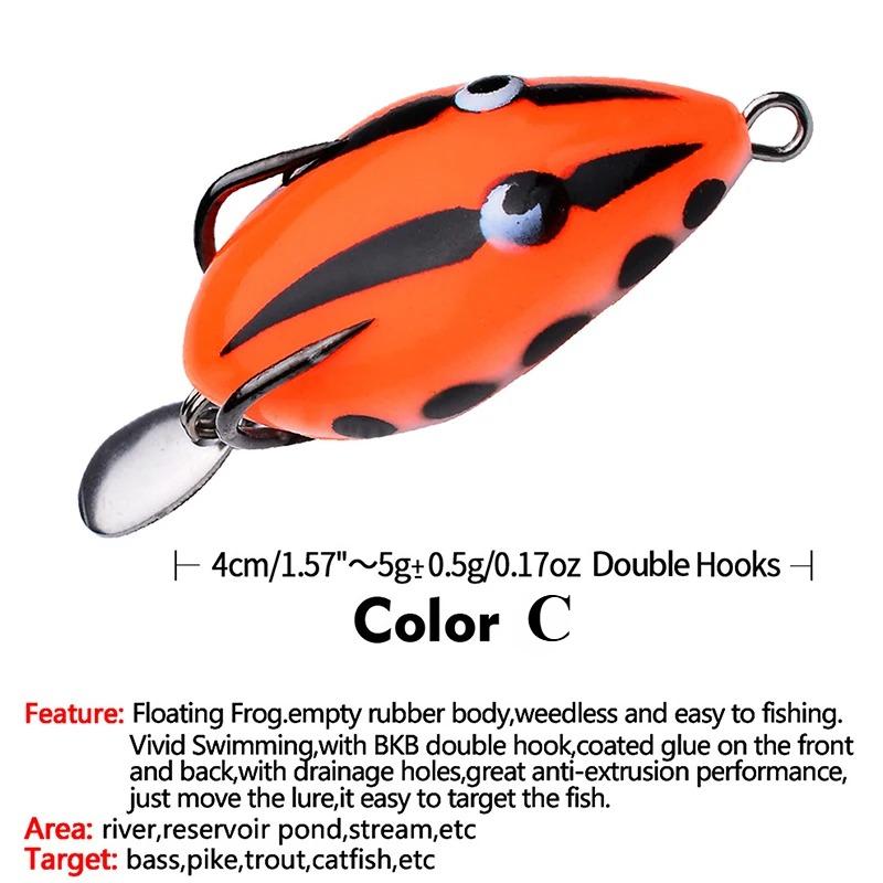 Topwater Frog Lures Lifelike Silicone Bass Bait Kit Floating Frog Lures for Fishing Pike Snakehead Salmon Trout & Catfish
