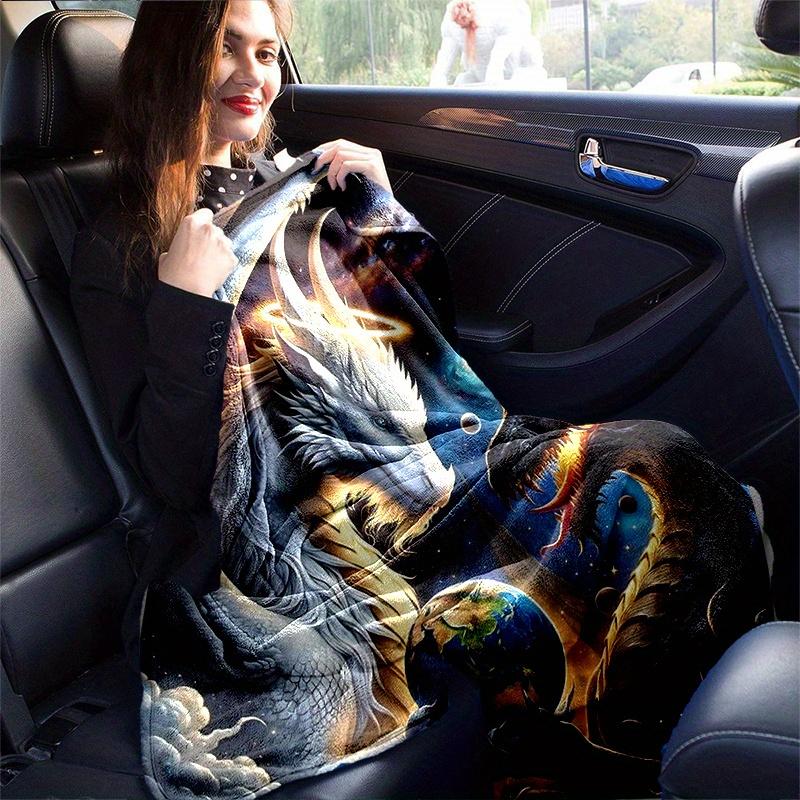 1pc Two Dragons One Earth Blanket  Soft Throw for Home Decor, Gift Idea, Living Room, Travel, Camping, Car Blankets