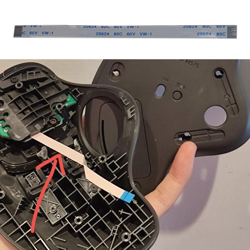 PVC Mouse Ribbon Cable Flexible Cord for M575 Ergo Ergonomic Trackball Mouse Accessories