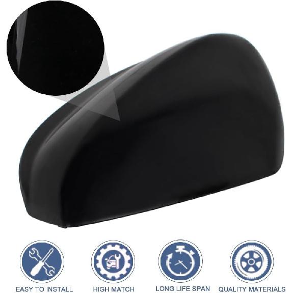 2Pcs Front Driver Side And Passenger Side Rearview Mirror Cover Caps Compatible With Honda Accord 2008 2009 2010 2011 2012 Glossy Black