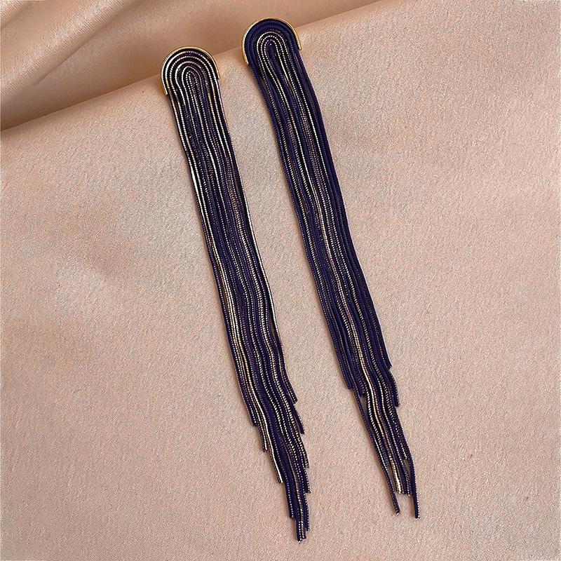 

Серьги-подвески с ретро-цепочкой и длинной кисточкой Серебряная игла - Элегантная европейская и американская мода для женщин