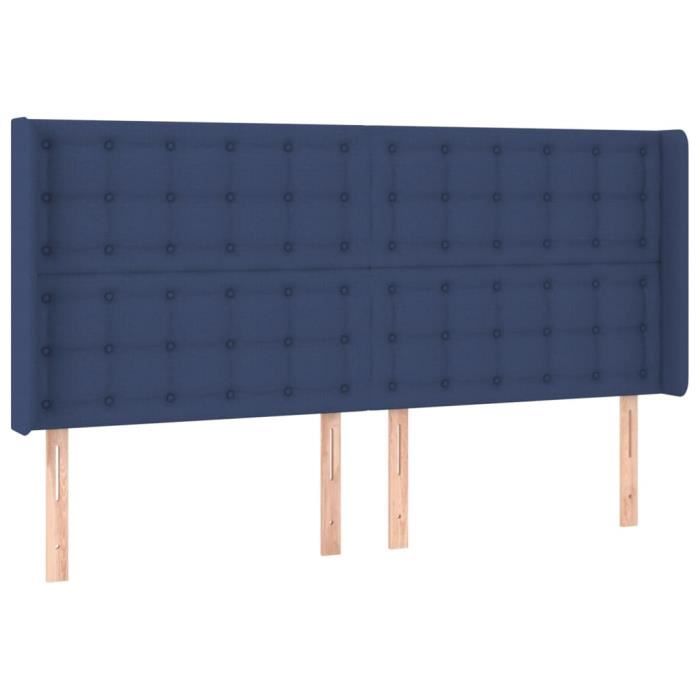 VidaXL Tête de lit avec oreilles Bleu 183x16x118-128 cm Tissu3120034