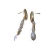 Original handmade natural rice beads, pearl stud earrings, earrings, jewelry asymmetrical silver needles, different beauty