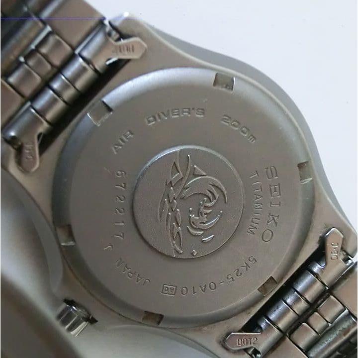 Used Seiko Titanium Scuba Diver 200m Solar Watch Operation Item #572