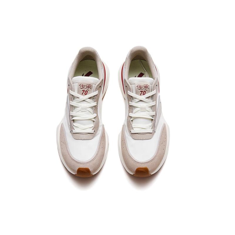 Anta HERITAGE 70 Anti-Slip Wear-Resistant Low-Top Casual Shoes Women's White Gray Sneakers 122338879-2