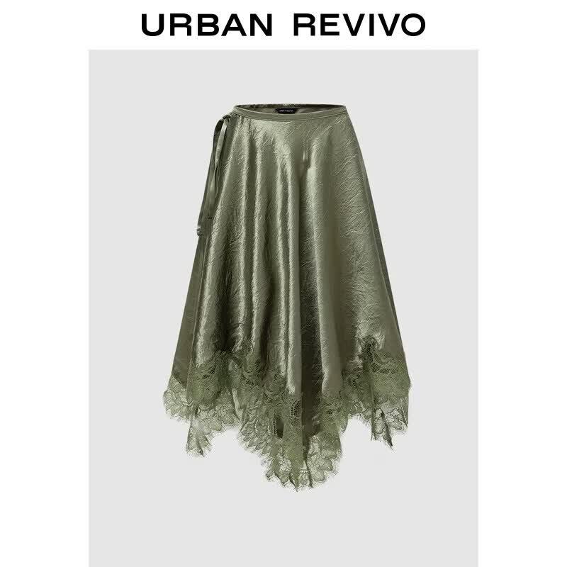 UR 2026 Women s Lace Patchwork Midi Skirt M
