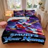 Cosmic Cowboy Smurfette Guitar Bedding Set Personalized Washable Custom 3Pcs Duvet Cover Pillowcases Soft Microfiber Home Bedroom Gift
