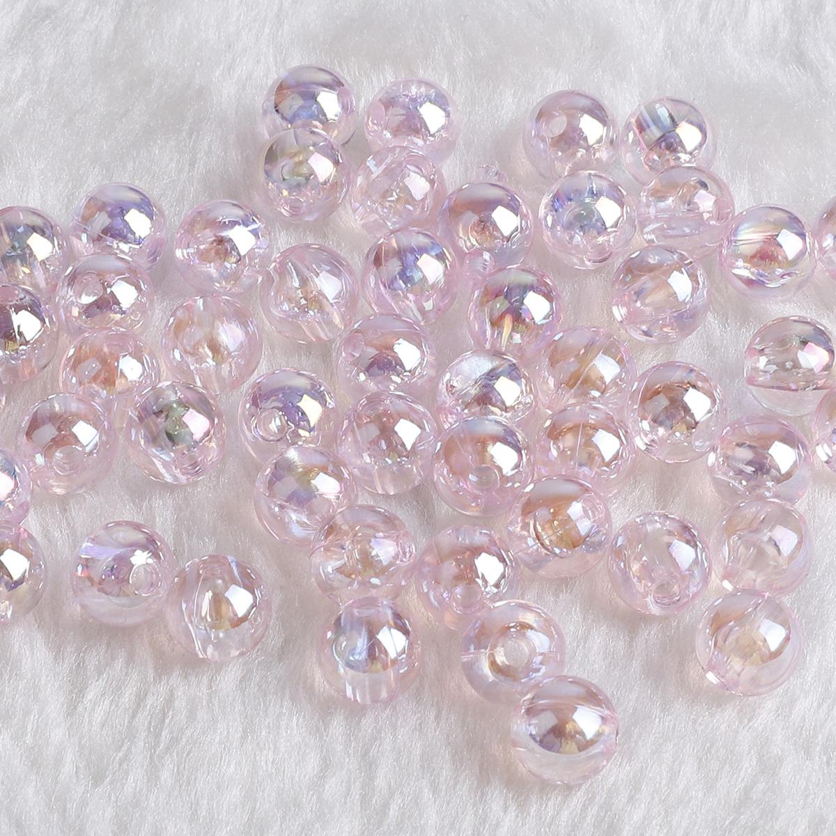 

4 мм-12 мм акриловые бусины круглой формы для DIY модных ювелирных изделий, аксессуаров для браслетов 8mm 50pcs светло-розовый
