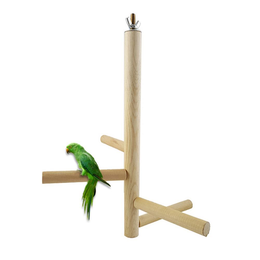 Bolt Mount Connection Bird Perch Stand Rotatable Assembly Wooden Bird Perch Bird Cage
