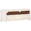 VidaXL Meuble TV Bois massif d'acacia 110x30x40 cm Blanc