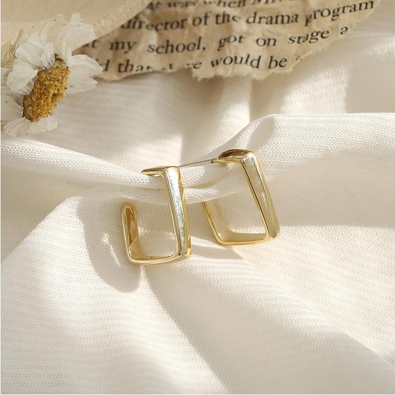 

Простые и модные металлические геометрические серьги для мужчин и женщин, креативные и необычные, для повседневной носки, подарки золотой