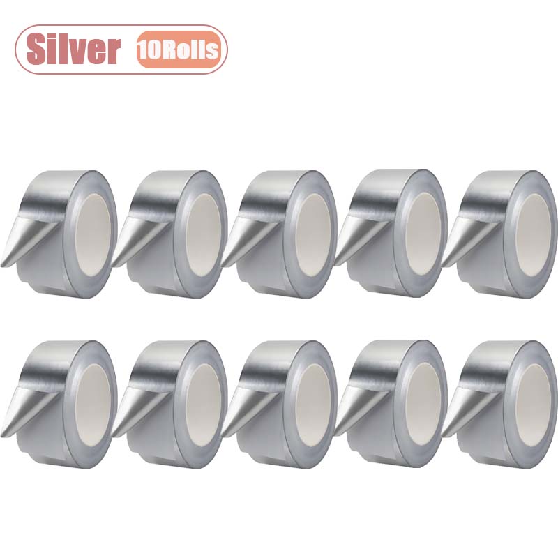1-10Rolls Heavy Duty Aluminum Foil Tape for Duct Sealing and Hot Water Pipe Repair Heat Resistant Waterproof Adhesive