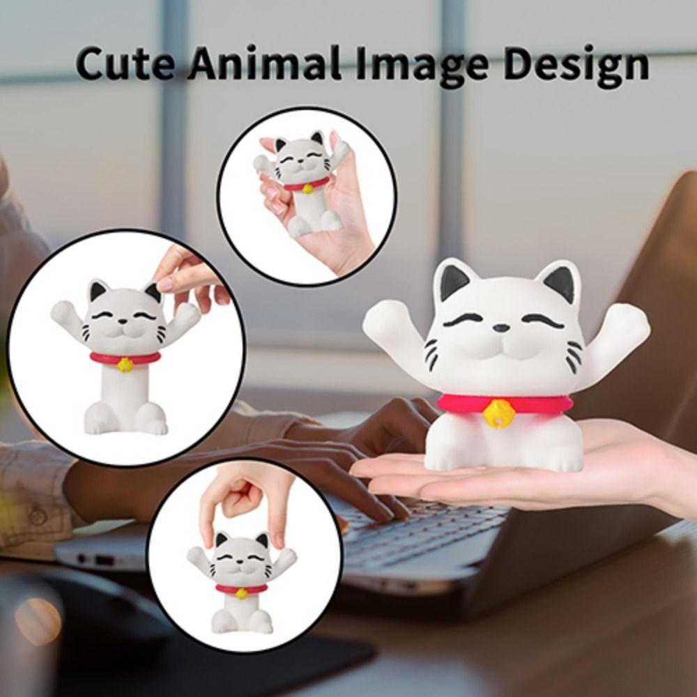 Rotational 3D Printed Animal Telescopic Cat Ornament Creative Kitten Figurines  Home Decoration