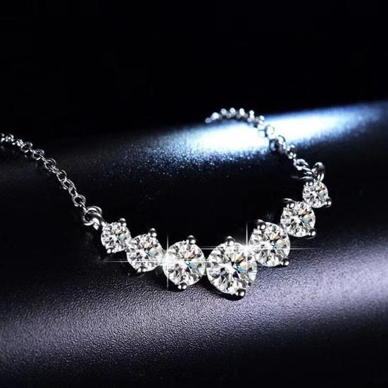 Yousheng Women Necklace Faux Crystal Symmetric Polished Neck Decoration Jewelry Prom Party Dating Clavicle Necklace