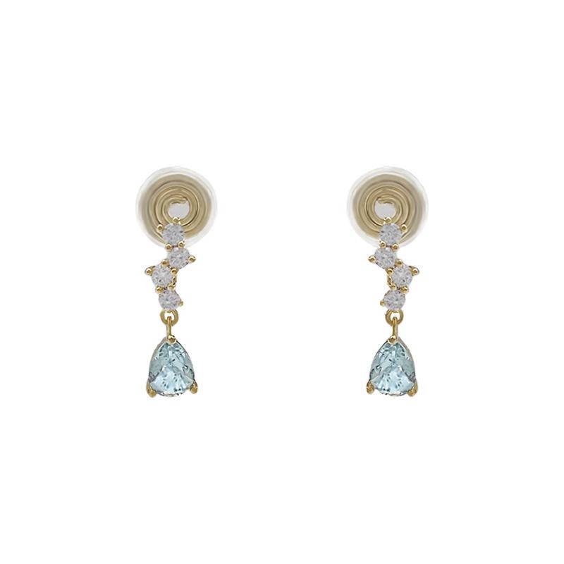 

Элегантные серьги-капли с голубым топазом — стильные, удобные клипсы для женщин