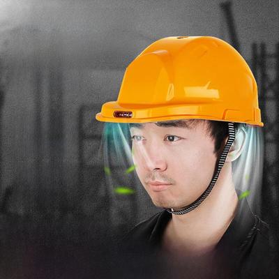 Green Forest Solar Safety Helmet with Fan - Smart Cooling Construction Helmet for Sun Protection