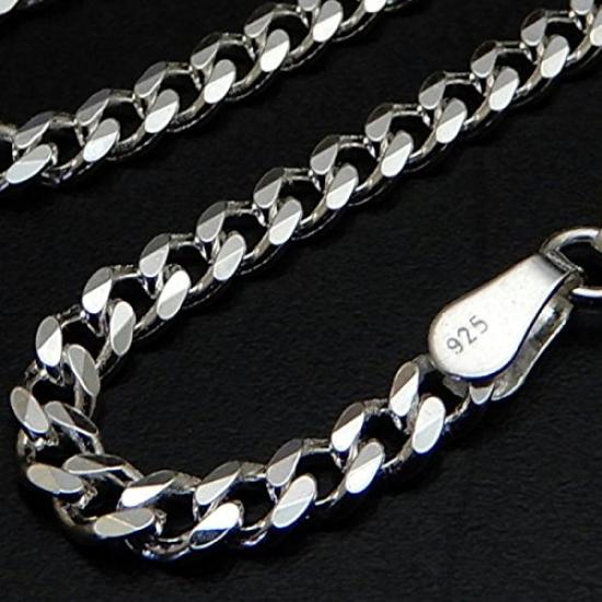 Thick Cuban Link 925 Sterling Silver Silver Simple and Cool Cuban Link Chain Silver Cuban Link Only [100-point Market] Necklace, Chain, Men's