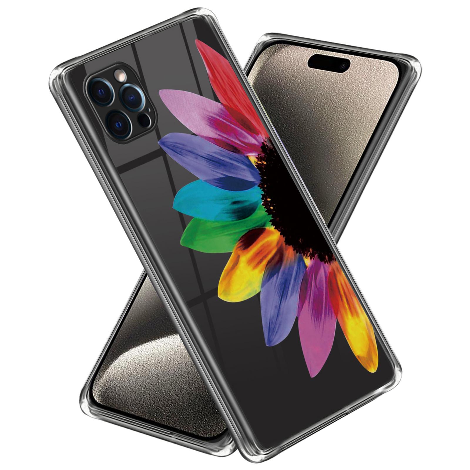 

Для iPhone 16 Pro Чехол с рисунком Печатный Противоударный ТПУ Чехол для телефона Colorful Flower