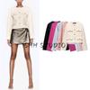 Summer New Product Women's Clothes French Style Classic Style Round Neck Long Sleeves Flip Decoration Short Jacket 3046278