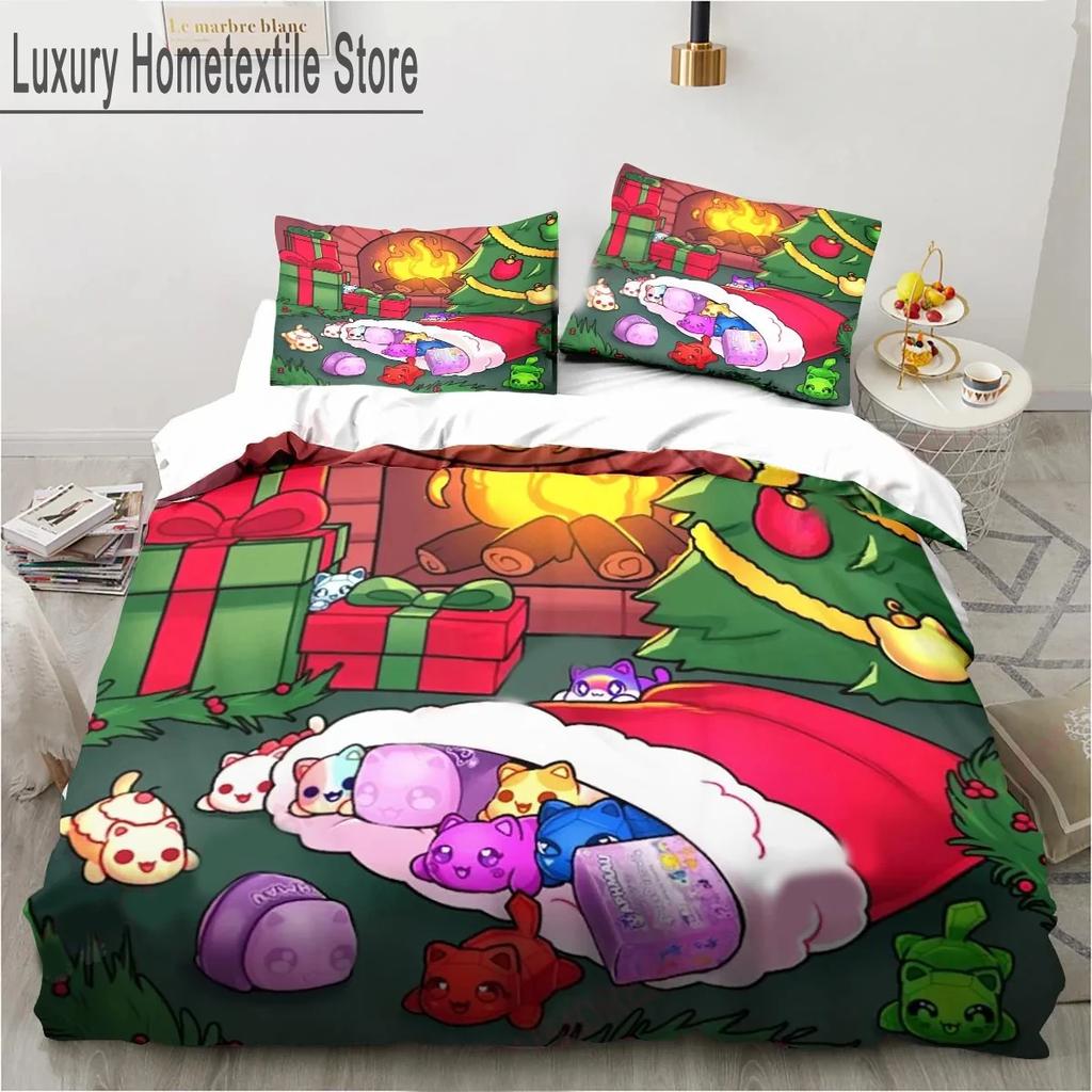 Cartoon Game Cute Aphmau With Wings Bedding Set Boys Girls Twin Queen King Size Duvet Cover Pillowcase Bed Boys Adult