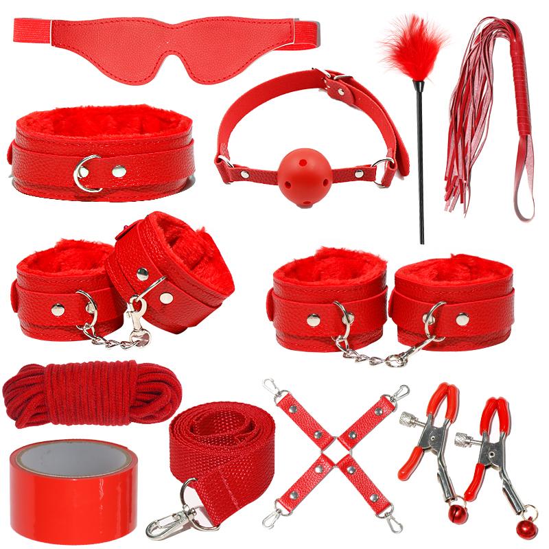 BDSM Restraints Sex Toys Bondage Set 11 Pcs Sex Leather Restraint Kits for Women and Couples