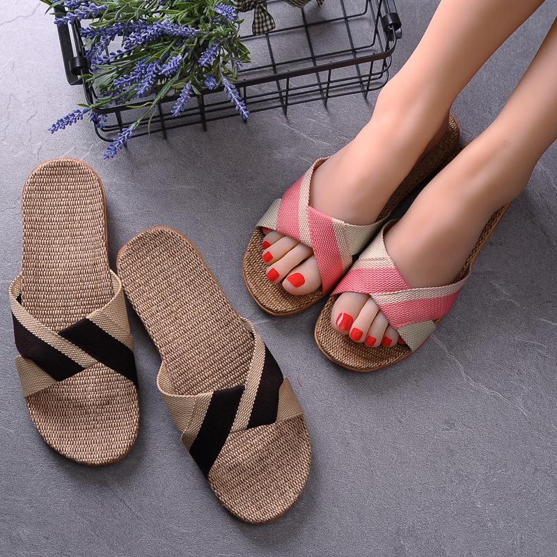 New Vintage Linen Slippers for Women
