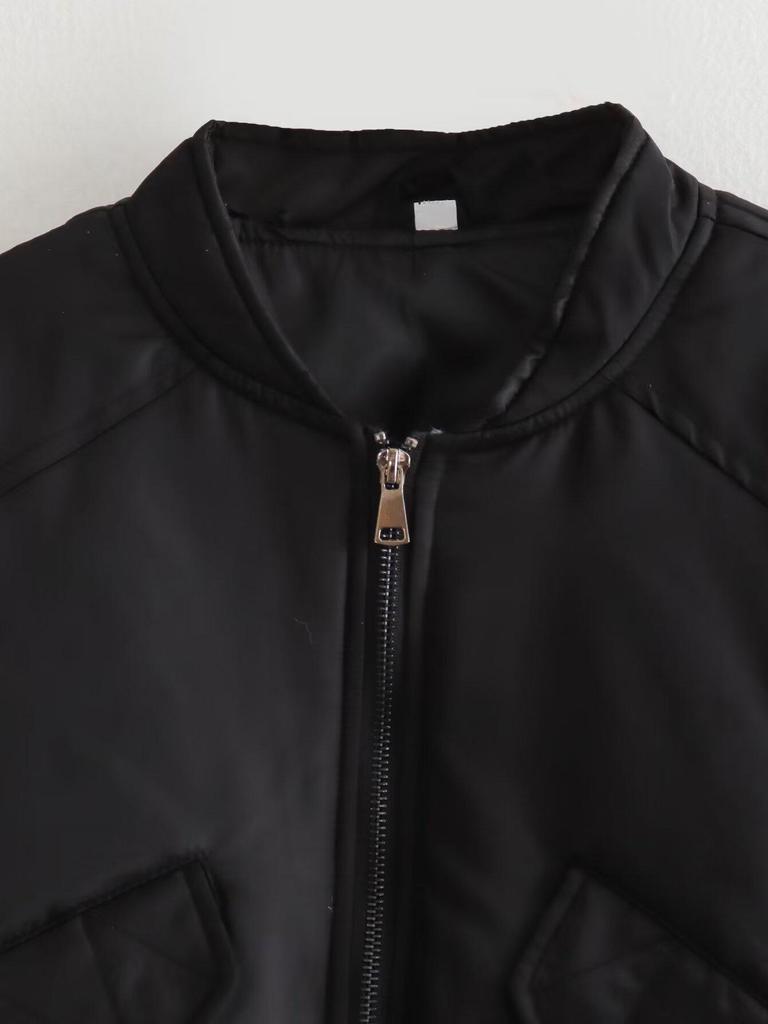 Damen Europäische und Amerikanische Mode Bomberjacke Baumwollmantel