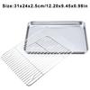 Rectangular Stainless Steel Grill Cookie Baking Pan With Removable Cooling Rack Kitchen Gadget Nonstick Tray Suitable For Oven