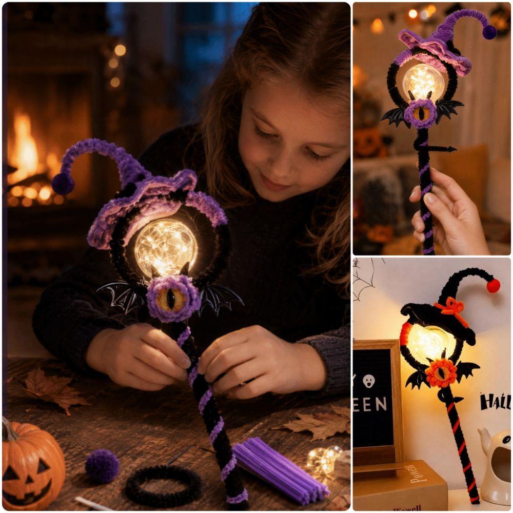 Bendable DIY Halloween Magic Wand with Light String Handheld Lantern Wand  Halloween Party