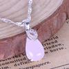 Weihua, Women'S Necklace, Women'S Natural Hibiscus Stone Powder Crystal Lucky Stone Pendant, Silver-Plated Jewelry.