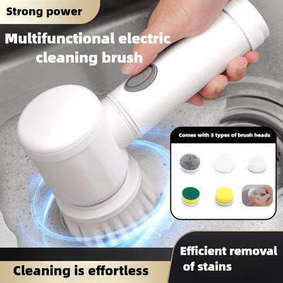 Smart  Five In One Multifunctional Electric Cleaning Brush for Bathroom Washing and Kitchen Cleaning Tools