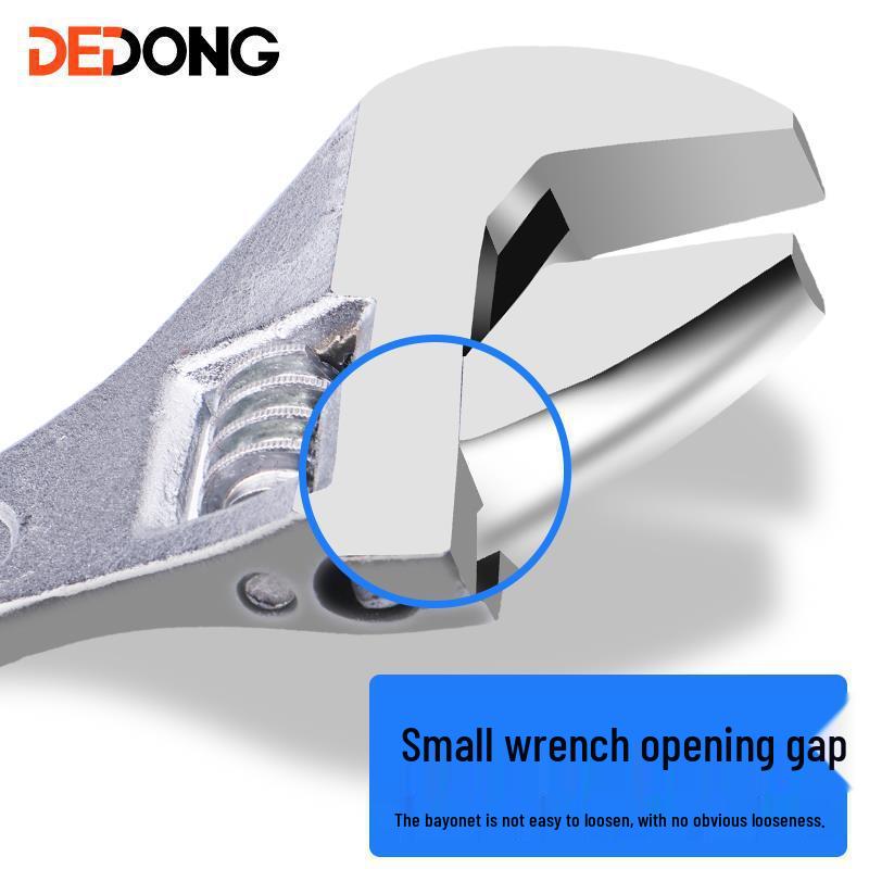 Wielofunkcyjny zestaw kluczy nastawnych 12 cali z kluczem płasko-oczkowym i małą szczęką, duży zakres regulacji, zawiera klucz do rur 8 cali.