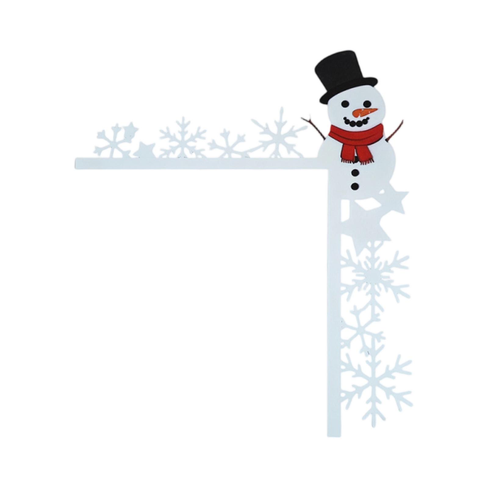 

Metal Snowman Corner Wall Decor with Snowflake Design Iron Art Frame Holiday Decorative Accent for Doorway and Wall Hanging one size білий