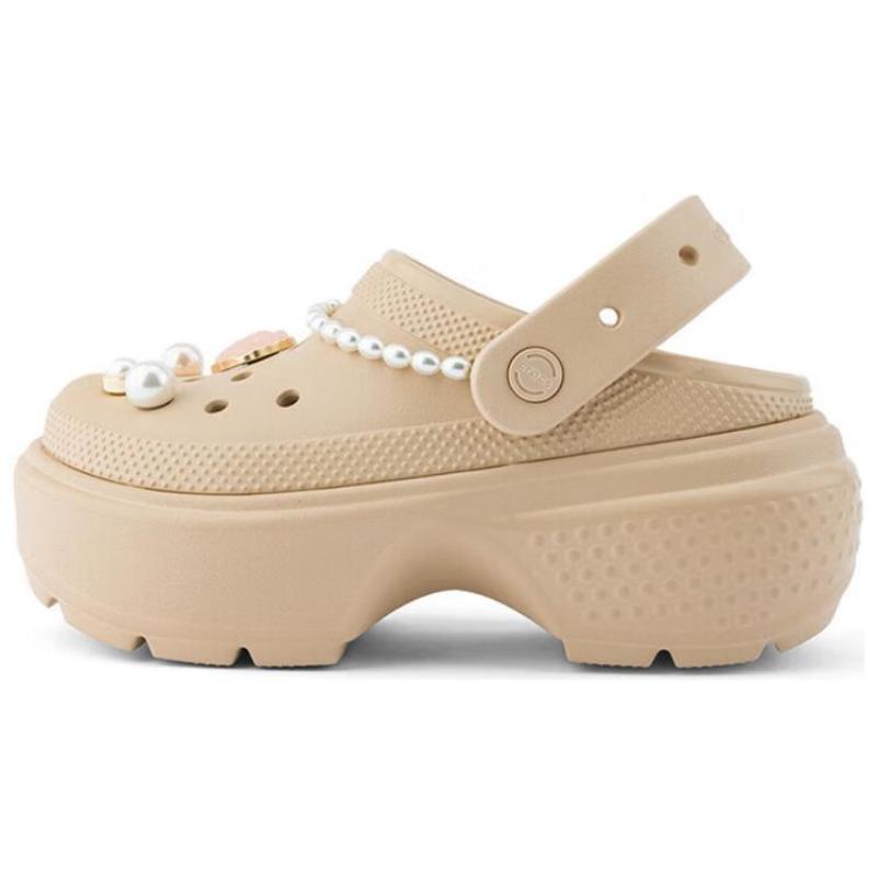 Crocs Comfortable and Versatile Clogs 5.5cm Women's Beige