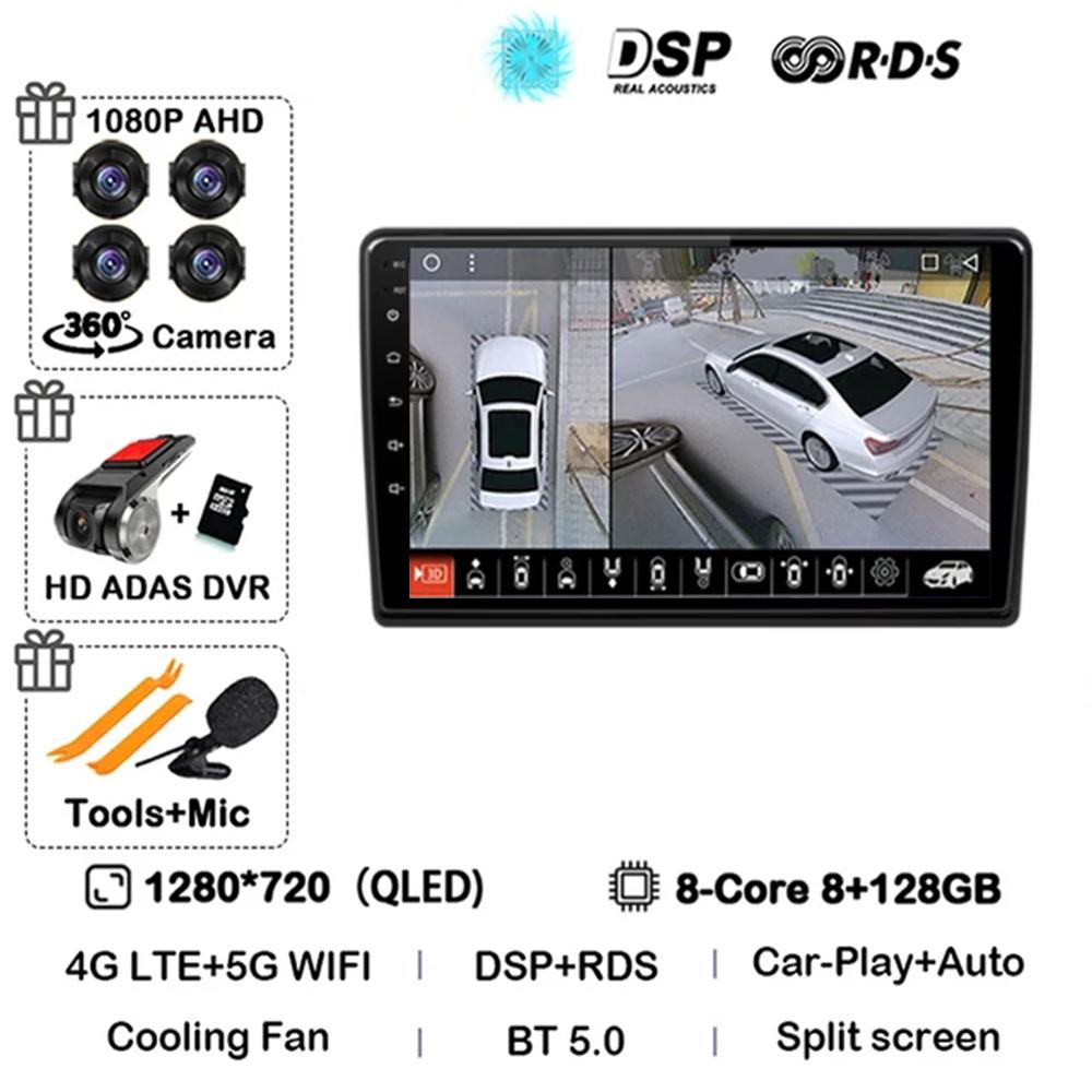 Android 14 Multimedia Video Player Car Radio GPS CarPlay Stereo Sound 2007-2015 Model For Hyundai H1 II 2TQ Supporting 4G 2K